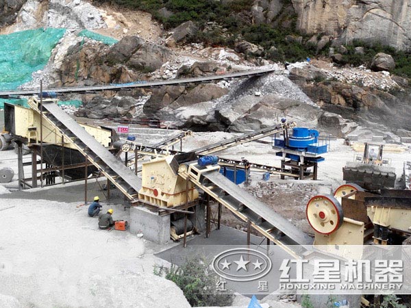 河卵石制砂機生產線現場