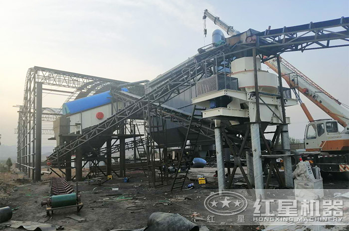 環保型鵝卵石制砂機作業現場 環保型鵝卵石制砂機作業現場